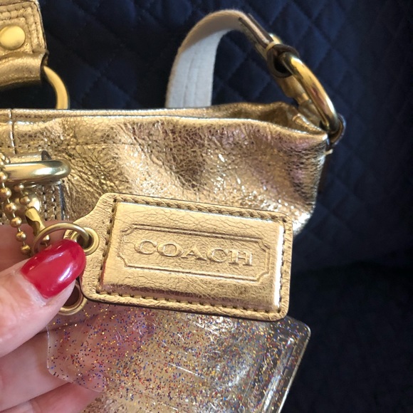 COACH Poppy Spotlight Gold Leather Purse/Shopper/Hobo - RARE - Picture 6 of 14